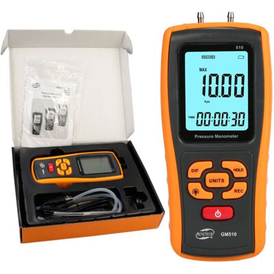 Benetech ELEKTRONICZNY MANOMETR RÓŻNICOWY CIŚNIENIA MIERNIK Benetech ELEKTRONICZNY MANOMETR RÓŻNICOWY CIŚNIENIA MIERNIK
