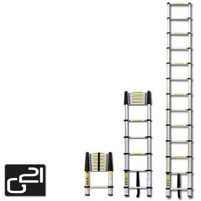 Drabina teleskopowa aluminiowa G21 - 9 szczebli, 2,6 m - Profesjonalna & Dom Drabina teleskopowa aluminiowa G21 - 9 szczebli, 2,6 m - Profesjonalna & Dom