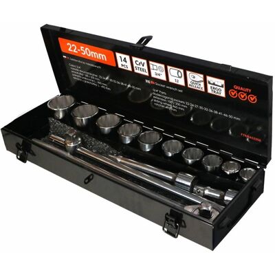 FASTER TOOLS klucze nasadowe 14cz. 3/4' 22-50mm, 12 kątne FASTER TOOLS klucze nasadowe 14cz. 3/4' 22-50mm, 12 kątne