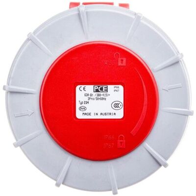 PCE Gniazdo przenośne 63A 4P 400V czerwone IP67 POWER TWIST 234-6 PCE Gniazdo przenośne 63A 4P 400V czerwone IP67 POWER TWIST 234-6