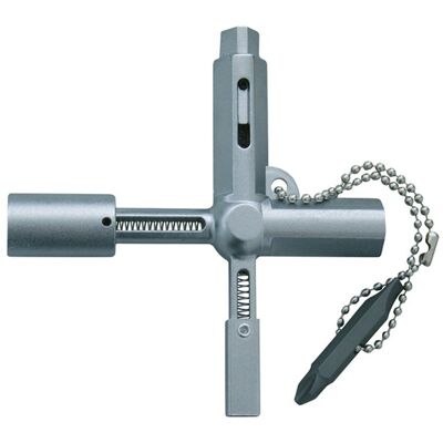 HAUPA 110698 Uniwersalny klucz do szafy sterowniczej z bitem 96x96 mm HAUPA 110698 Uniwersalny klucz do szafy sterowniczej z bitem 96x96 mm
