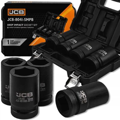 Jcb Zestaw Nasadek Udarowych Głębokich 1' Cr-Mo 6-Kątnych 4 Elementy 27-36 Jcb Zestaw Nasadek Udarowych Głębokich 1' Cr-Mo 6-Kątnych 4 Elementy 27-36