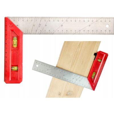 KRAFT&DELE Kątownik Aluminiowy Stolarski Poziomica 250-603Mm KRAFT&DELE Kątownik Aluminiowy Stolarski Poziomica 250-603Mm
