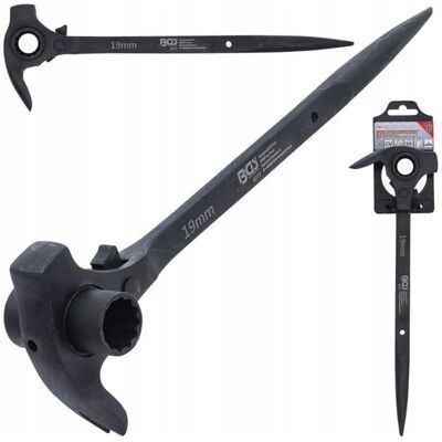 BGS Technic Klucz grzechotka do rusztowań 4w1 19x22mm 300mm Młotek, wyciągacz gwoździ BGS Technic Klucz grzechotka do rusztowań 4w1 19x22mm 300mm Młotek, wyciągacz gwoździ