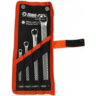 MAR-POL Klucz Klucze Oczkowe Torx 4szt E6-E24 Płachta MAR-POL Klucz Klucze Oczkowe Torx 4szt E6-E24 Płachta