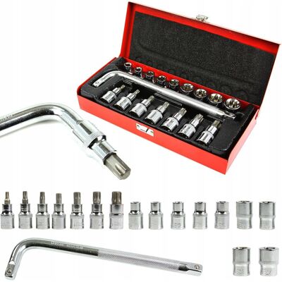 MAR-POL Klucze Nasadowe Torx Bit 1/2'' 17Szt. E10 - E24 MAR-POL Klucze Nasadowe Torx Bit 1/2'' 17Szt. E10 - E24