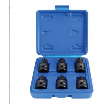 ASTA KLUCZE UDAROWE TORX 1/2' T55-T100 6 SZT CR-MO ASTA KLUCZE UDAROWE TORX 1/2' T55-T100 6 SZT CR-MO