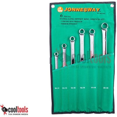 Komplet 6 szt. kluczy oczkowych dwustronnych długich w saszetce Jonnesway W61106S Komplet 6 szt. kluczy oczkowych dwustronnych długich w saszetce Jonnesway W61106S