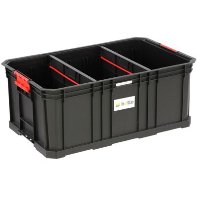 Botle Kosz Pojemnik Skrzynka na narzędzia z przegródkami do piętrowania otwarty z 2 przegródkami Basic Botle Kosz Pojemnik Skrzynka na narzędzia z przegródkami do piętrowania otwarty z 2 przegródkami Basic