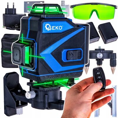 Geko Laser krzyżowy 360° 4D 2xAKU walizka akcesoria G03307 Geko Laser krzyżowy 360° 4D 2xAKU walizka akcesoria G03307
