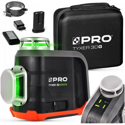 LASER KRZYŻOWY 360° PRO TYXER 3DG Wieloliniowy ZIELONY Samopoziomujacy LASER KRZYŻOWY 360° PRO TYXER 3DG Wieloliniowy ZIELONY Samopoziomujacy
