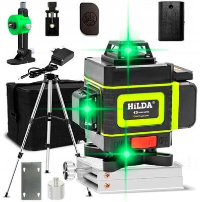 Inny producent Laser krzyżowy HILDA 16 linii Samopoziomujący 360' Zielony Inny producent Laser krzyżowy HILDA 16 linii Samopoziomujący 360' Zielony