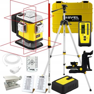 NIVEL SYSTEM LASER KRZYŻOWY NIVEL CL5R CZERWONA WIĄZKA 4x360°+STATYW+TYCZKA+ CZUJNIK+BT NIVEL SYSTEM LASER KRZYŻOWY NIVEL CL5R CZERWONA WIĄZKA 4x360°+STATYW+TYCZKA+ CZUJNIK+BT