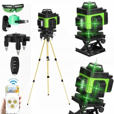 Inny producent LASER KRZYŻOWY Poziomica Laserowa 16 Linii + STATYW 80 cm 4D Zielony 2xAKU Inny producent LASER KRZYŻOWY Poziomica Laserowa 16 Linii + STATYW 80 cm 4D Zielony 2xAKU