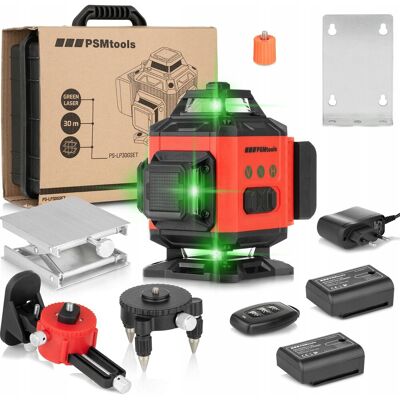 PSMART Laser Krzyżowy Poziomica Laserowa Płaszczyznowa 4d 16 Linii Walizka 2x Aku PSMART Laser Krzyżowy Poziomica Laserowa Płaszczyznowa 4d 16 Linii Walizka 2x Aku