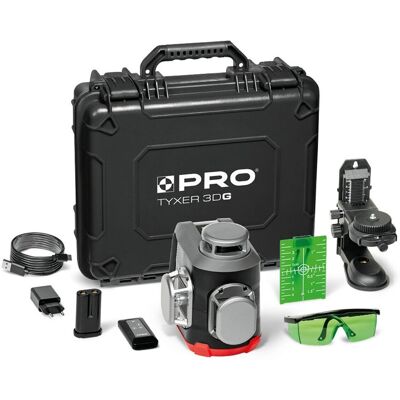 Laser TYXER 3DG zielony ZestawPLUS (PRO-L1307) PRO Laser TYXER 3DG zielony ZestawPLUS (PRO-L1307) PRO
