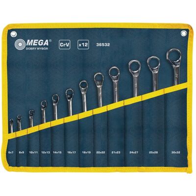 Zestaw kluczy oczkowych Mega - 8-38mm, 12 szt Zestaw kluczy oczkowych Mega - 8-38mm, 12 szt