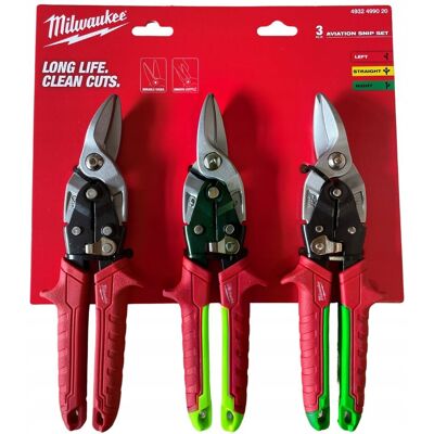 Milwaukee Nożyce do blachy zestaw 3 szt. Prawe, Proste, Lewe 4932499020 Milwaukee Nożyce do blachy zestaw 3 szt. Prawe, Proste, Lewe 4932499020
