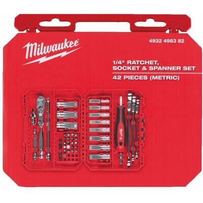 MILWAUKEE ZESTAW NASADEK 1/4' Z GRZECHOTKĄ 42szt. MILWAUKEE ZESTAW NASADEK 1/4' Z GRZECHOTKĄ 42szt.