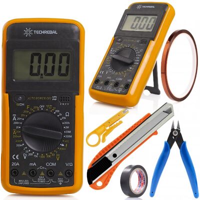 Multimetr Miernik Napięcia Techrebal Ściągacz Izolacji Taśma Izolacyjna Szczypce Kapton Nóż Ekonomiczny Multimetr Miernik Napięcia Techrebal Ściągacz Izolacji Taśma Izolacyjna Szczypce Kapton Nóż Ekonomiczny