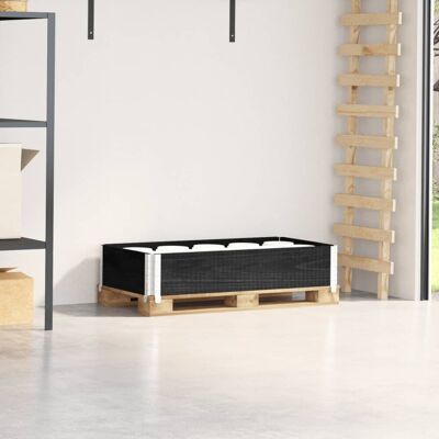 VMP Nadstawka Paletowa, Czarna, 100x50 Cm, Lite Drewno Sosnowe VMP Nadstawka Paletowa, Czarna, 100x50 Cm, Lite Drewno Sosnowe