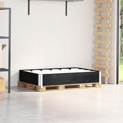VMP Nadstawka Paletowa, Czarna, 120x80 Cm, Lite Drewno Sosnowe VMP Nadstawka Paletowa, Czarna, 120x80 Cm, Lite Drewno Sosnowe