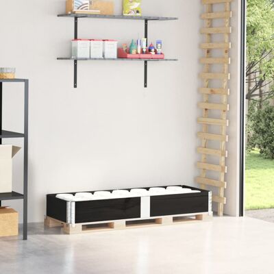 VMP Nadstawka Paletowa, Czarna, 150x50 Cm, Lite Drewno Sosnowe VMP Nadstawka Paletowa, Czarna, 150x50 Cm, Lite Drewno Sosnowe