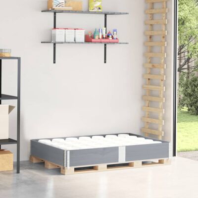 VMP Nadstawka Paletowa, Szara, 150x100 Cm, Lite Drewno Sosnowe VMP Nadstawka Paletowa, Szara, 150x100 Cm, Lite Drewno Sosnowe