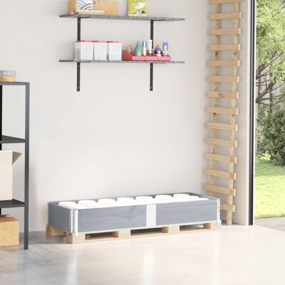 VMP Nadstawka Paletowa, Szara, 150x50 Cm, Lite Drewno Sosnowe VMP Nadstawka Paletowa, Szara, 150x50 Cm, Lite Drewno Sosnowe