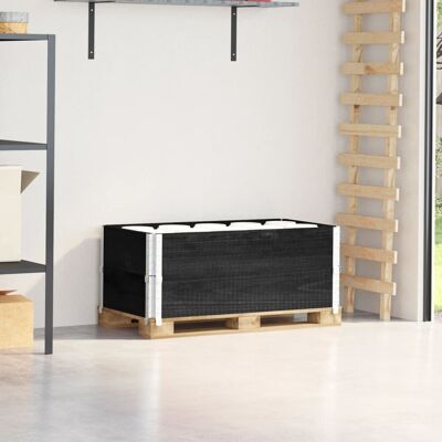 VMP Nadstawki paletowe, 2 szt., czarne, 100x50 cm, drewno sosnowe VMP Nadstawki paletowe, 2 szt., czarne, 100x50 cm, drewno sosnowe
