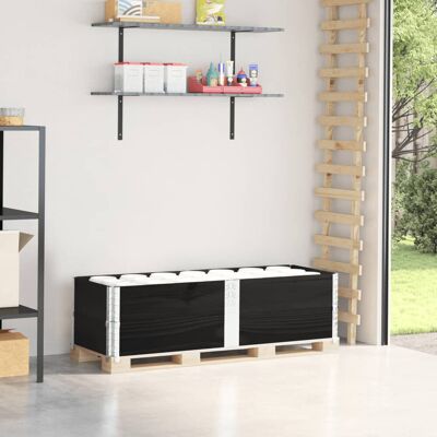 VMP Nadstawki paletowe, 2 szt., czarne, 150x50 cm, drewno sosnowe VMP Nadstawki paletowe, 2 szt., czarne, 150x50 cm, drewno sosnowe