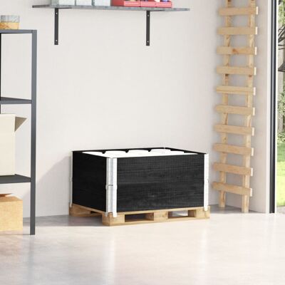 VMP Nadstawki paletowe, 2 szt., czarne, 80x60 cm, drewno sosnowe VMP Nadstawki paletowe, 2 szt., czarne, 80x60 cm, drewno sosnowe