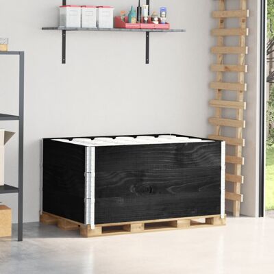 VMP Nadstawki paletowe, 3 szt., czarne, 120x80 cm, drewno sosnowe VMP Nadstawki paletowe, 3 szt., czarne, 120x80 cm, drewno sosnowe