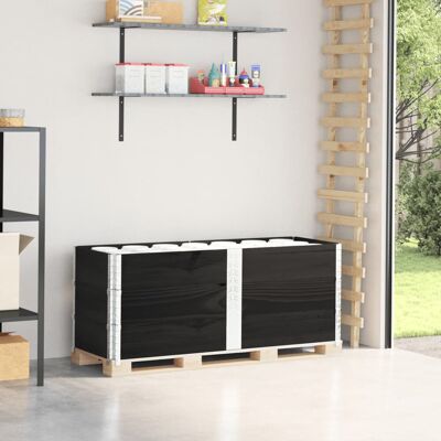 VMP Nadstawki paletowe, 3 szt., czarne, 150x50 cm, drewno sosnowe VMP Nadstawki paletowe, 3 szt., czarne, 150x50 cm, drewno sosnowe