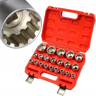 MAR-POL Nasadki Kluczy Dwunastokątne Spline 21El Zestaw 8-36Mm MAR-POL Nasadki Kluczy Dwunastokątne Spline 21El Zestaw 8-36Mm