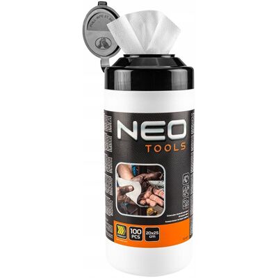 GTX Poland NEO TOOLS, Chusteczki do mycia rąk oraz czyszczenia powierzchni i narzędzi z trudnych zabrudzeń, słoik 100 szt., 10-407 GTX Poland NEO TOOLS, Chusteczki do mycia rąk oraz czyszczenia powierzchni i narzędzi z trudnych zabrudzeń, słoik 100 szt., 10-407