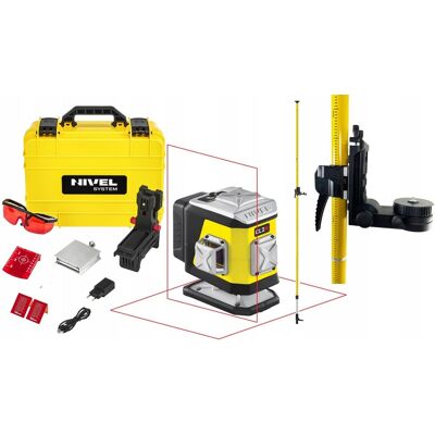 NIVEL SYSTEM CL2R LASER KRZYŻOWY CZERWONY BT 30m TYCZKA 3,6m NIVEL SYSTEM CL2R LASER KRZYŻOWY CZERWONY BT 30m TYCZKA 3,6m