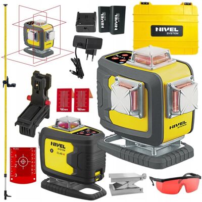 Nivel System Laser Krzyżowy 4D Czerwony Cl4D-R Walizka Akces Tyczka Lp-36 Nivel System Laser Krzyżowy 4D Czerwony Cl4D-R Walizka Akces Tyczka Lp-36
