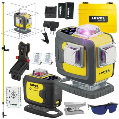 Nivel System Laser Krzyżowy 4D Fioletowy Cl4D-P Walizka Akces Tyczka Lp-36 Nivel System Laser Krzyżowy 4D Fioletowy Cl4D-P Walizka Akces Tyczka Lp-36