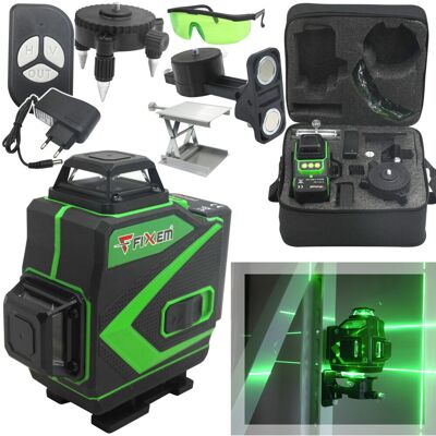 Fixem NIWELATOR LASER KRZYŻOWY POZIOMICA SAMOPOZIOMUJĄCA 4D 360 STOPNI ZIELONY Fixem NIWELATOR LASER KRZYŻOWY POZIOMICA SAMOPOZIOMUJĄCA 4D 360 STOPNI ZIELONY