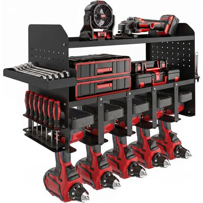 Outsunny 2-poziomowy organizer na narzędzia ogrodowe z haczykami, przegroda boczna, uchwyt na narzędzia do 50 kg, wielofunkcyjny uchwyt na miotłę do.. Outsunny 2-poziomowy organizer na narzędzia ogrodowe z haczykami, przegroda boczna, uchwyt na narzędzia do 50 kg, wielofunkcyjny uchwyt na miotłę do..