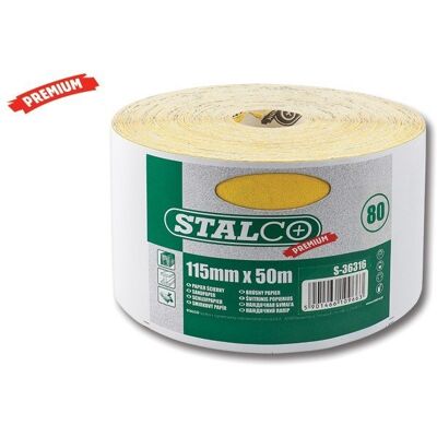 Papier ścierny gran. 240 rolka 115mm 50m Stalco Papier ścierny gran. 240 rolka 115mm 50m Stalco