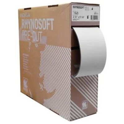 Papier ścierny na gąbce INDASA Rhynosoft Pre Cut 115mm x 25m P400 Papier ścierny na gąbce INDASA Rhynosoft Pre Cut 115mm x 25m P400