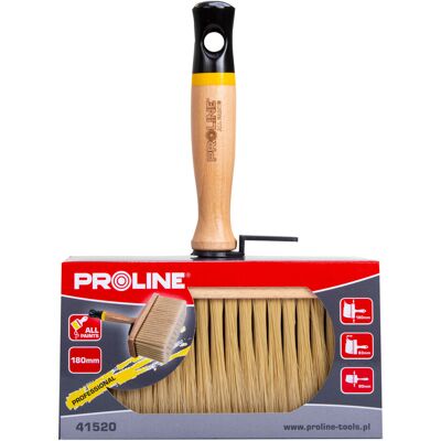 Pędzel ławkowiec Professional 180mm rączka drewniana, lakier, uniwersalny Proline Pędzel ławkowiec Professional 180mm rączka drewniana, lakier, uniwersalny Proline