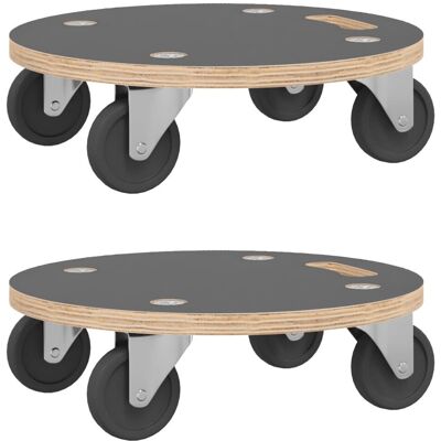 VMP Platformy transportowe, 2 szt., okrągłe, Ø38x11,5 cm, 250 kg VMP Platformy transportowe, 2 szt., okrągłe, Ø38x11,5 cm, 250 kg