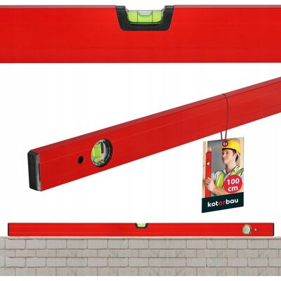 Kotarbau POZIOMICA ALUMINIOWA CZERWONA POZIOMNICA WASERWAGA BUDOWLANA 100 CM LIBELLA Kotarbau POZIOMICA ALUMINIOWA CZERWONA POZIOMNICA WASERWAGA BUDOWLANA 100 CM LIBELLA