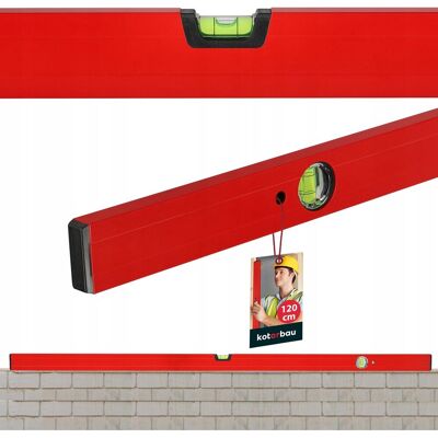 Kotarbau POZIOMICA ALUMINIOWA CZERWONA POZIOMNICA WASERWAGA BUDOWLANA 120 CM LIBELLA Kotarbau POZIOMICA ALUMINIOWA CZERWONA POZIOMNICA WASERWAGA BUDOWLANA 120 CM LIBELLA