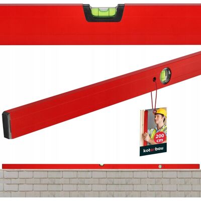 Kotarbau POZIOMICA ALUMINIOWA CZERWONA POZIOMNICA WASERWAGA BUDOWLANA 200 CM LIBELLA Kotarbau POZIOMICA ALUMINIOWA CZERWONA POZIOMNICA WASERWAGA BUDOWLANA 200 CM LIBELLA