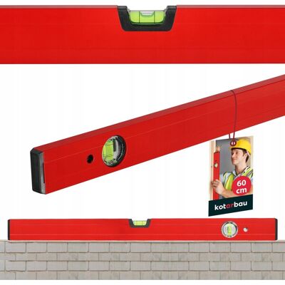 Kotarbau POZIOMICA ALUMINIOWA CZERWONA POZIOMNICA WASERWAGA BUDOWLANA 60 CM LIBELLA Kotarbau POZIOMICA ALUMINIOWA CZERWONA POZIOMNICA WASERWAGA BUDOWLANA 60 CM LIBELLA