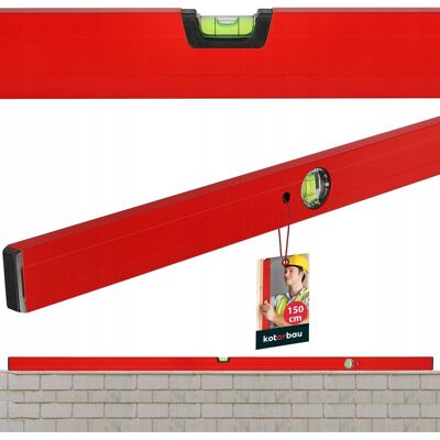 Kotarbau POZIOMICA ALUMINIOWA CZERWONA POZIOMNICA WASERWAGA BUDOWLANA LIBELLA 150 CM Kotarbau POZIOMICA ALUMINIOWA CZERWONA POZIOMNICA WASERWAGA BUDOWLANA LIBELLA 150 CM